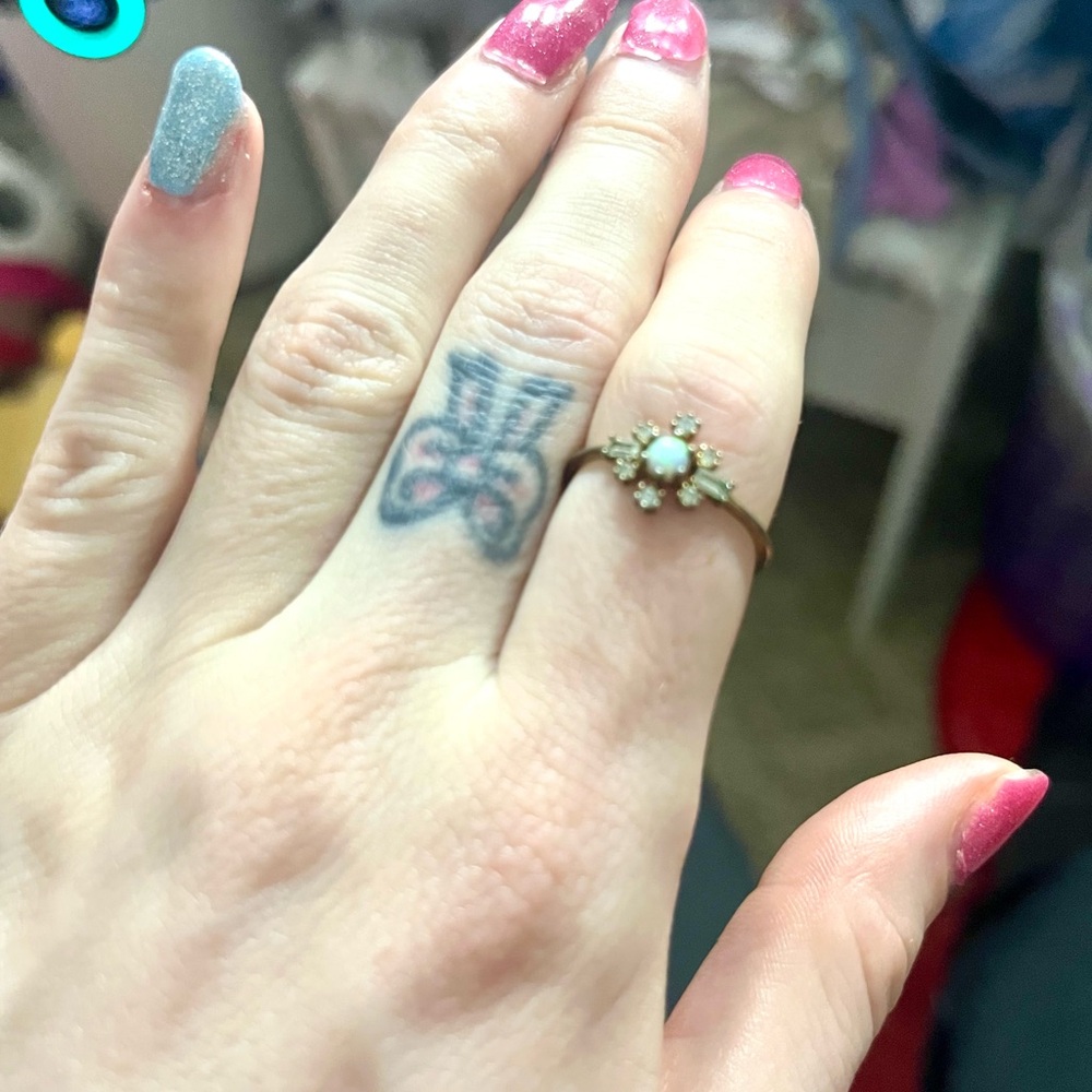 Opal Snowflake Ring - image 2